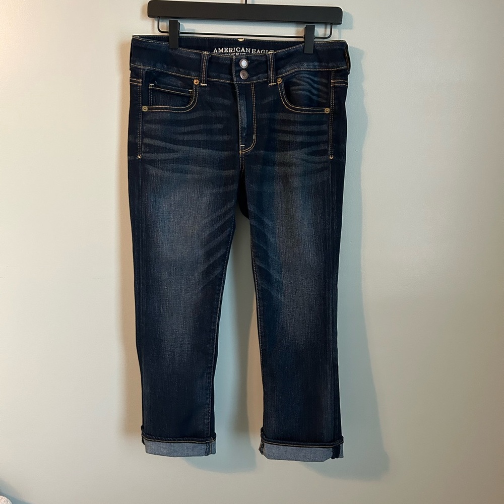 American Eagle Outfitters Women's Dark Artist Crop Jeans